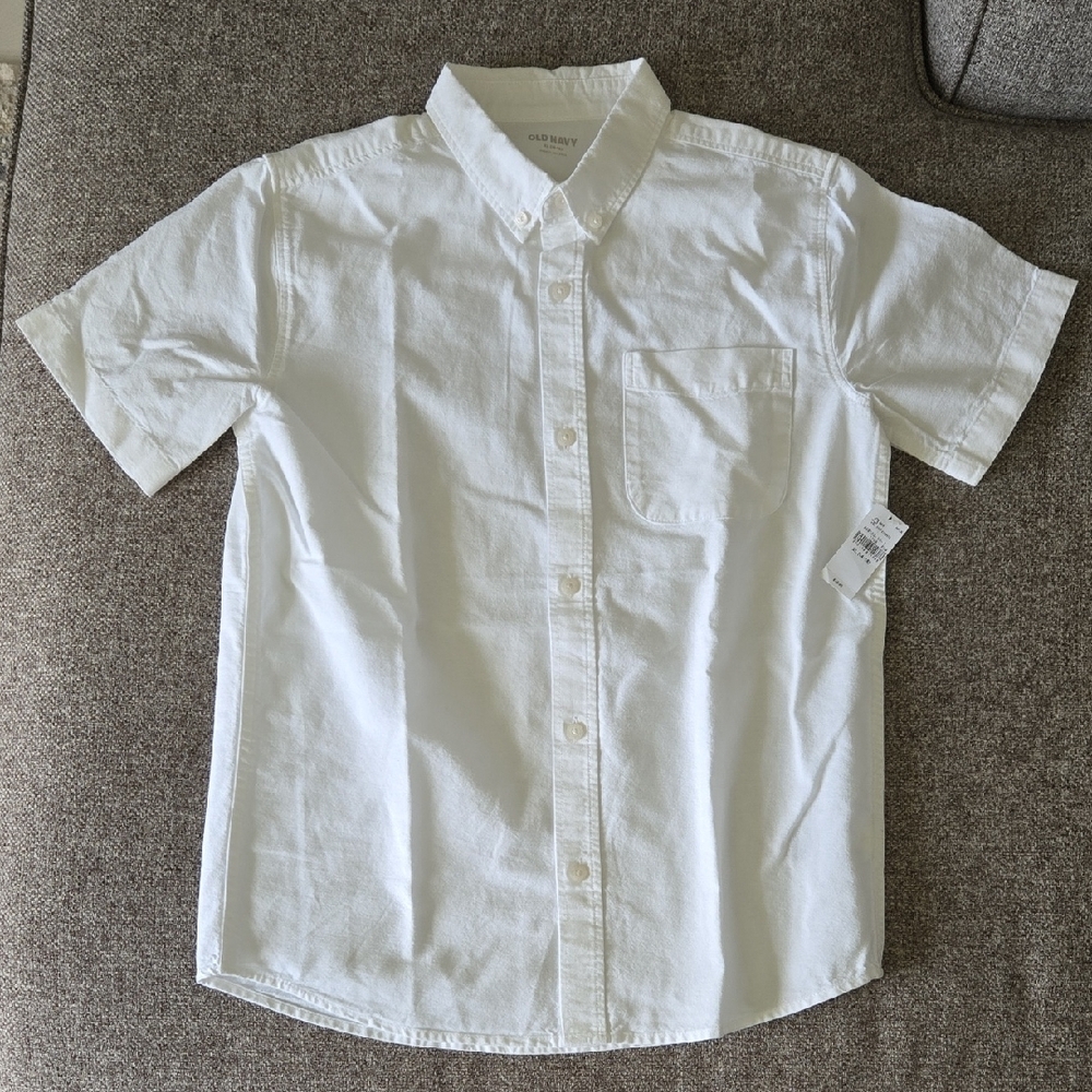 Old Navy White Button Down Shirt Short Sleeve